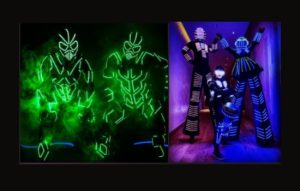 LED Stilt Robots Hire